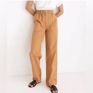 Madewell Ripstop Cotton Pull On Straight Leg Cargo Pants, Color Toffee, XXS